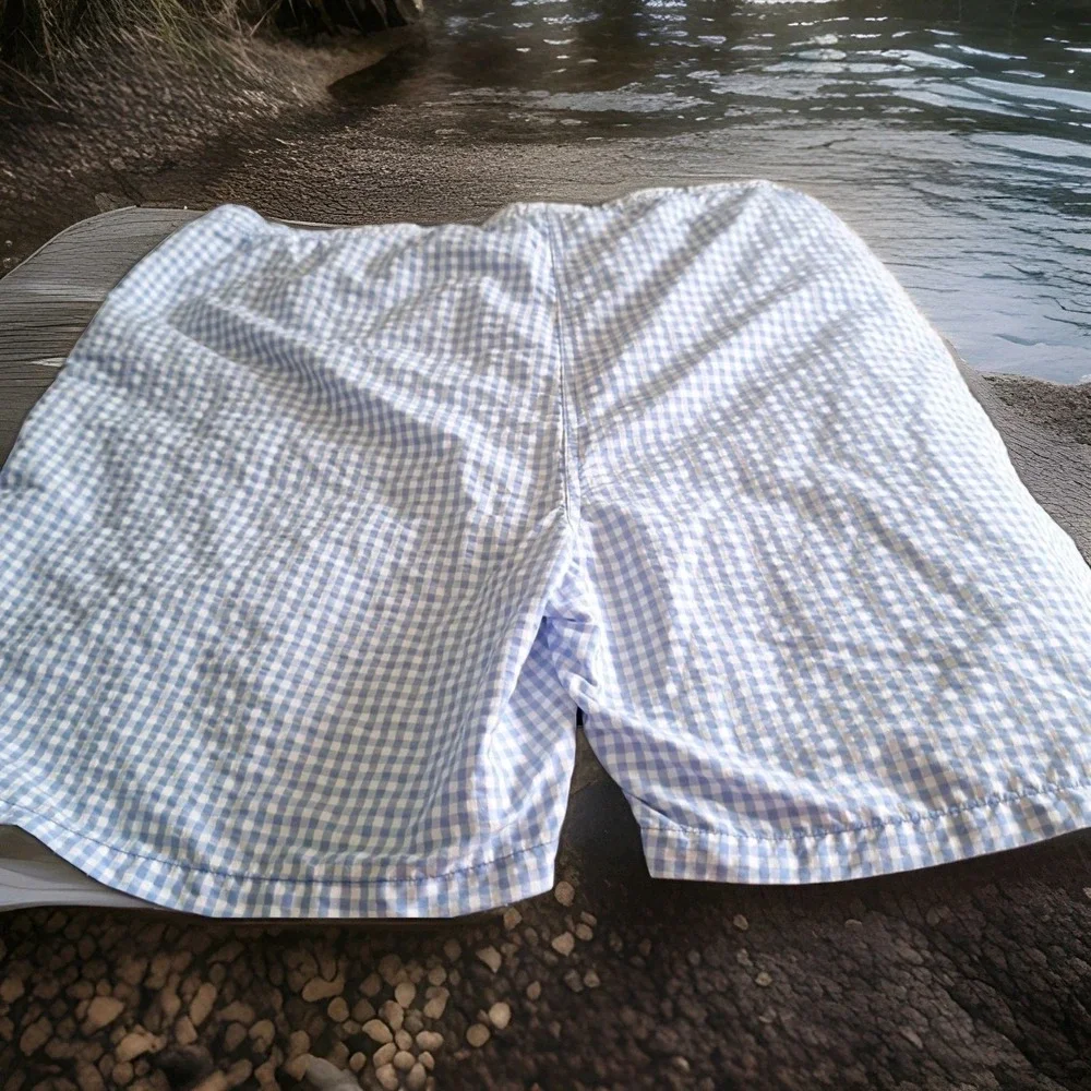 BILLS KHAKIS BLUE  & WHITE CHECK CLASSIC SWIM TRUNKS NYLON BLEND 2XL G-018